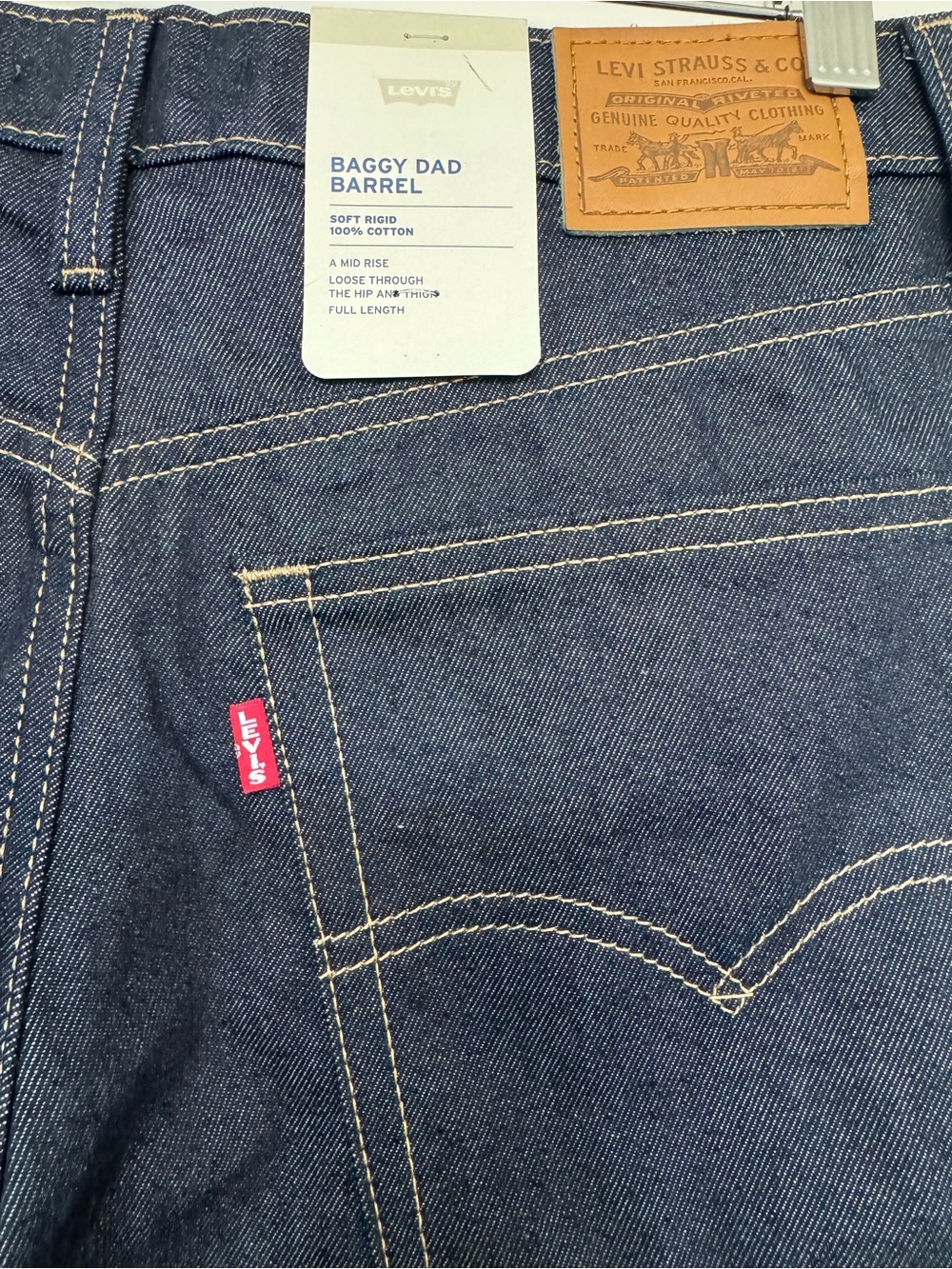 Levi's Baggy Dad Barrel Mainline Soft Rigid 100% Cotton Jeans 30x30 - Picture 6 of 12
